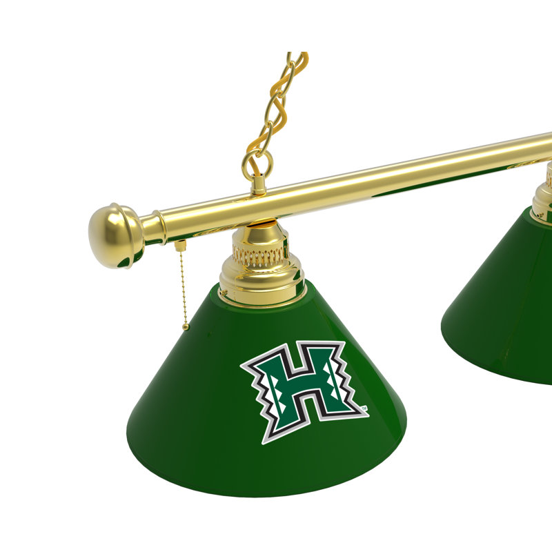 3 - Light Pool Table Lights Pendant, Brass, Hawaii Rainbow Warriors
