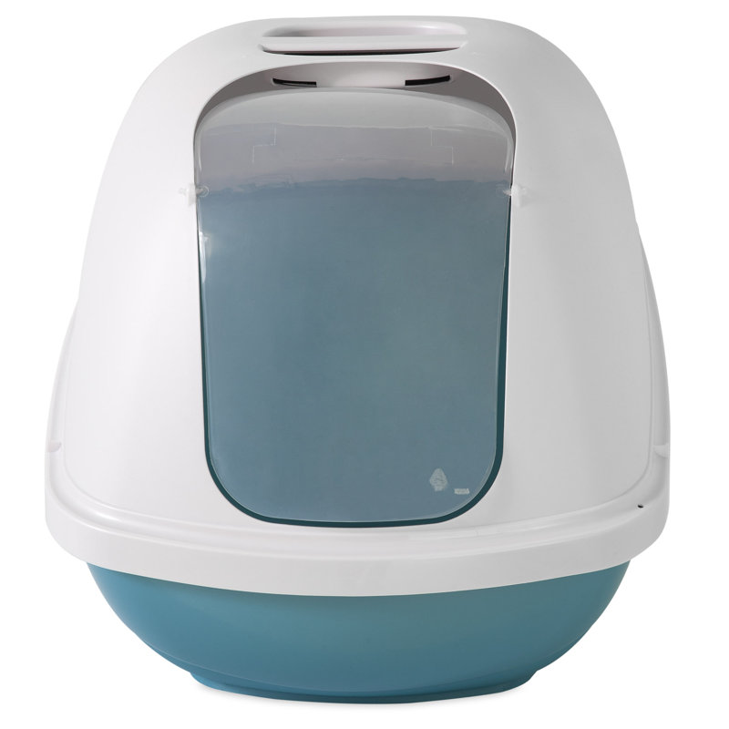 Bac à litière Basic, Jumbo (H 18,5 po x l 19 po x P 24 po), Bleu / argent
