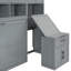 Lit escamotable mural simple avec placard, tiroirs et bureau - gris