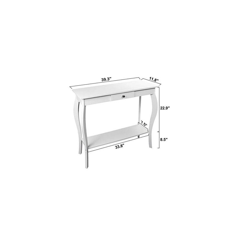 39.3'' Console Table, White