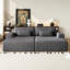 Fauteuil inclinable 102 po en velours côtelé gris moelleux - sans assemblage, lit pour le salon de la chambre à coucher, méridienne moderne surdimensionnée confortable requise-2067763313