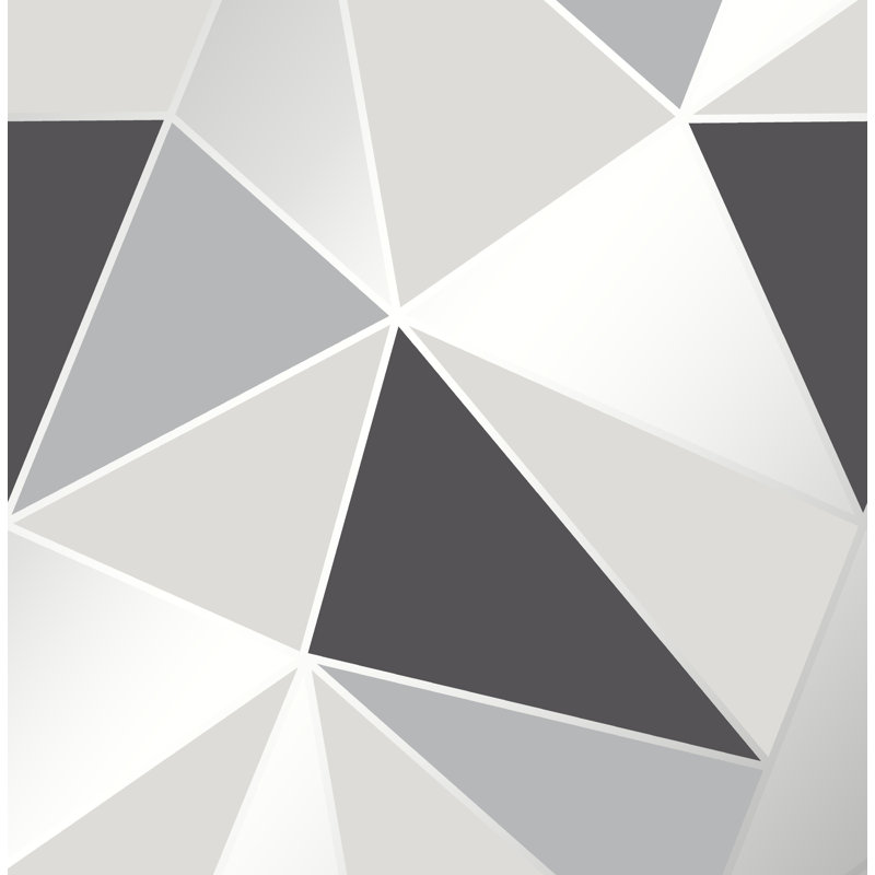 Addisyn 10m x 53cm Semi-Gloss Wallpaper Roll, Black/Silver