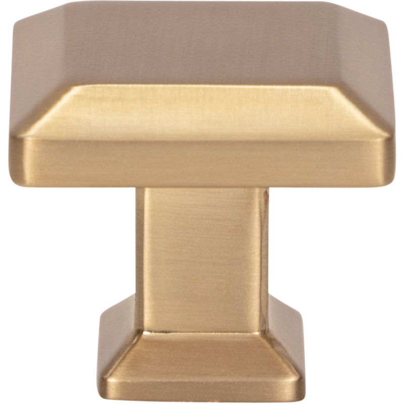 Sweetbriar Lane 1 1/4" Length Square Knob, Warm Brass