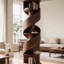 Bibliothèque rotative en bois massif Nut-Brown