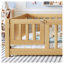 Structure de lit pleine grandeur naturelle avec garde-corps de sécurité et porte en pin et contreplaqué pour enfants