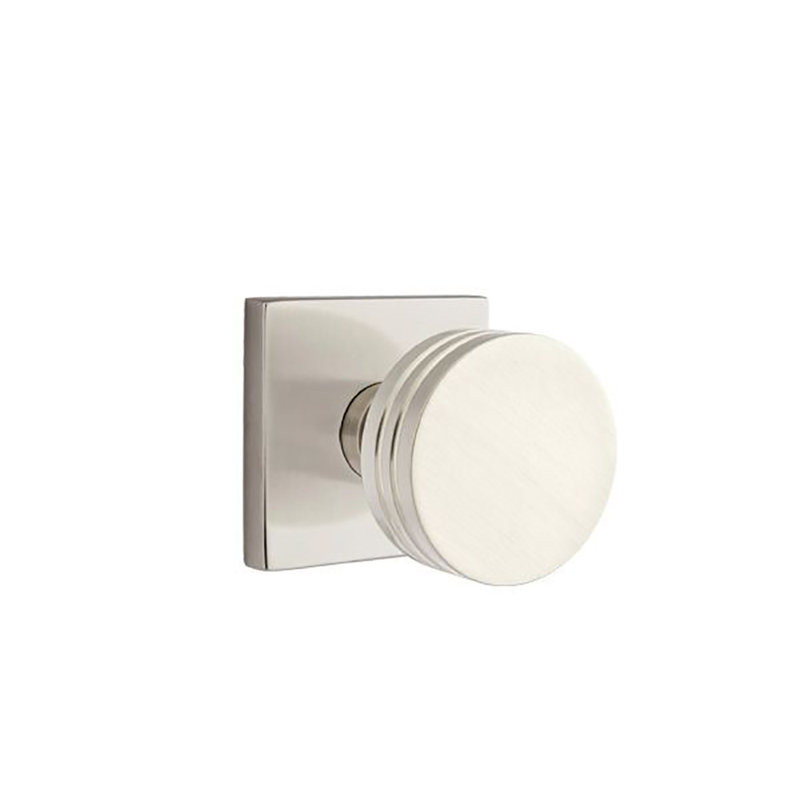 Privacy Bern Knob with Square Rose, Satin Nickel