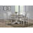 Hermelindo 5-Piece Round Extendable Solid Wood Dining Set in White and Grey