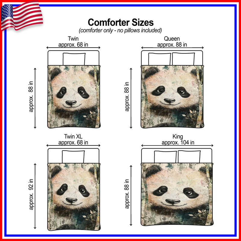 Panda In Bamboo Forest Comforter, Twin