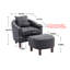 Fauteuil demi-tonneau Mid-Century avec repose-pieds, revêtement en lin, détente pour le salon et le salon