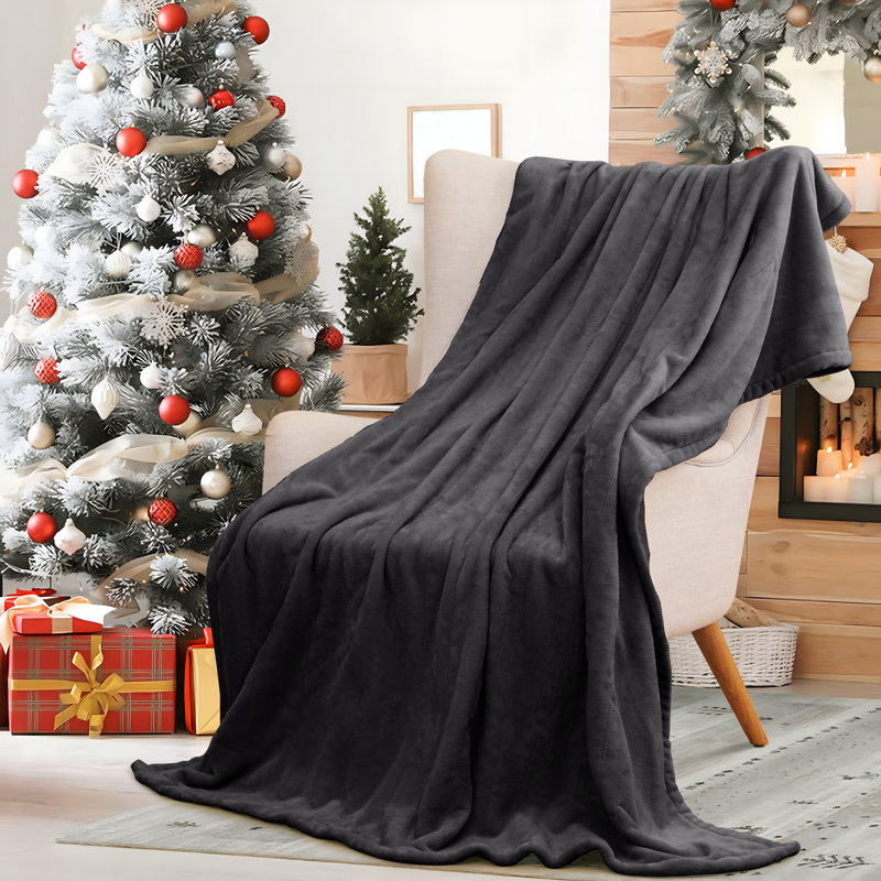 Couverture électrique en flanelle douce Westinghouse, Gris anthracite, Lit simple