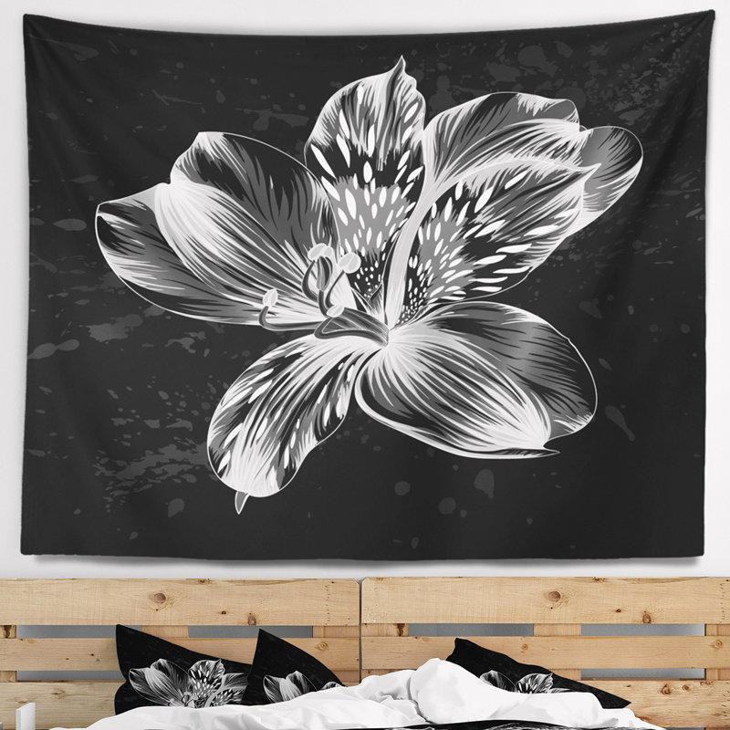 Tapisserie florale à motif floral Alstroemeria, H 32 po x l 39 po