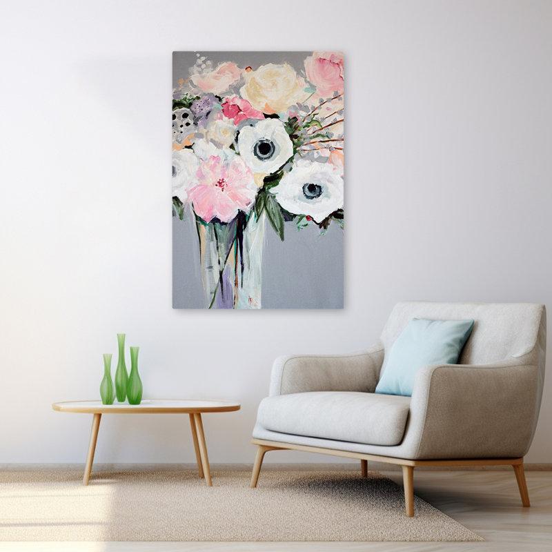 Sweetie Pie - art floral contemporain et fleurs de nature morte, H 48 po x l 32 po