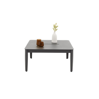 Patio Coffee Table Square Outdoor Coffee Table for Outside All-Weather Aluminum Outdoor Coffee Tables, Gray