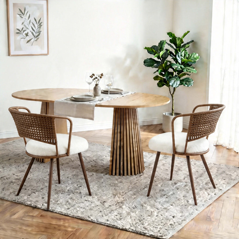 Ensemble 2 pièces de table de salle à manger et chaises de salle à manger en bois massif - Chaises de style ferme