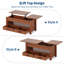 Table basse avec plateau relevable, table basse convertible avec plateau en bois, 2 tiroirs et compartiment caché-1992299210
