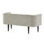 Banc d'appoint en velours crème, pieds en bois massif brun foncé, banc de charme chic transitionnel - Rembourrage