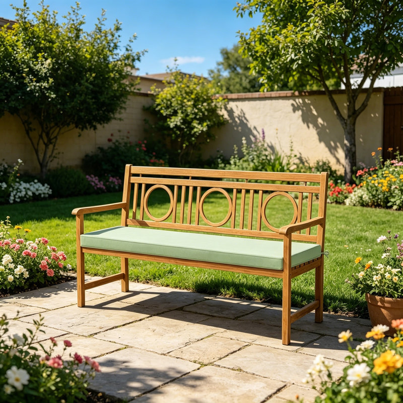 48×18×3 Inch Outdoor Bench Cushion, Waterproof Fade Resistant Non-Slip Patio Bench Pad With Removable Cover For Garden Swing And Porch Sofa, Sage Green