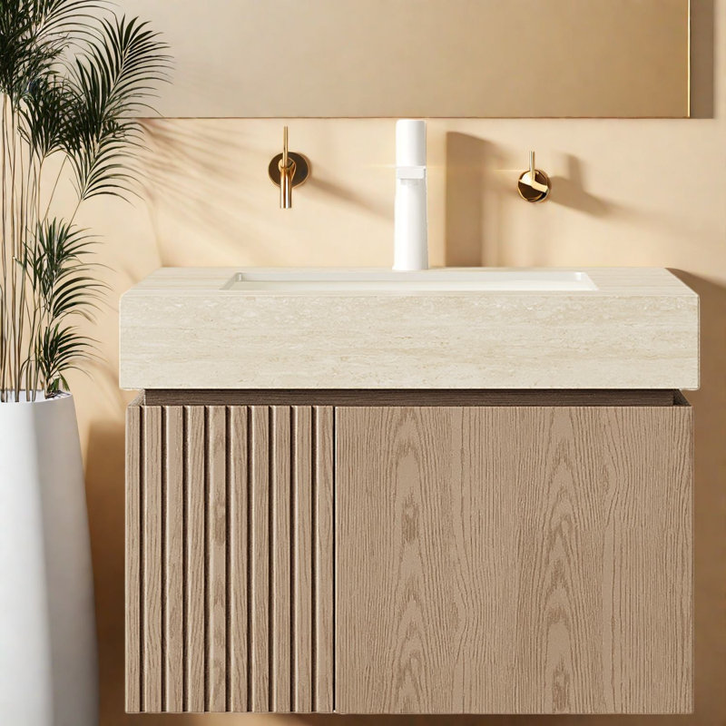 Les meubles-lavabos modernes (doivent inclure le meuble-lavabo et le lavabo) avec rangement, baignoire en bois de 24 pouces