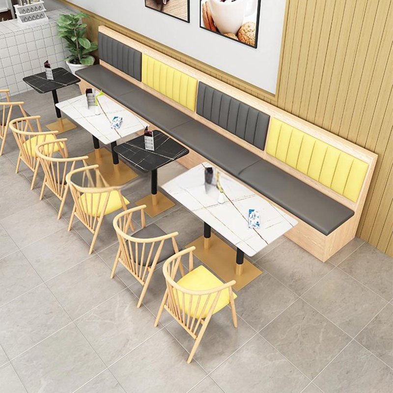 Banc de rangement restaurant moderne Cafe Dessert Shop Bakery, Jaune / Burlywood / gris foncé