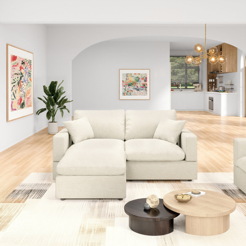 Canapé modulaire 3 places Comfy Cloud Couch for Living, Canapé modulaire rembourré modulaire à assise profonde convertible, Housses de coussin amovibles et lavables