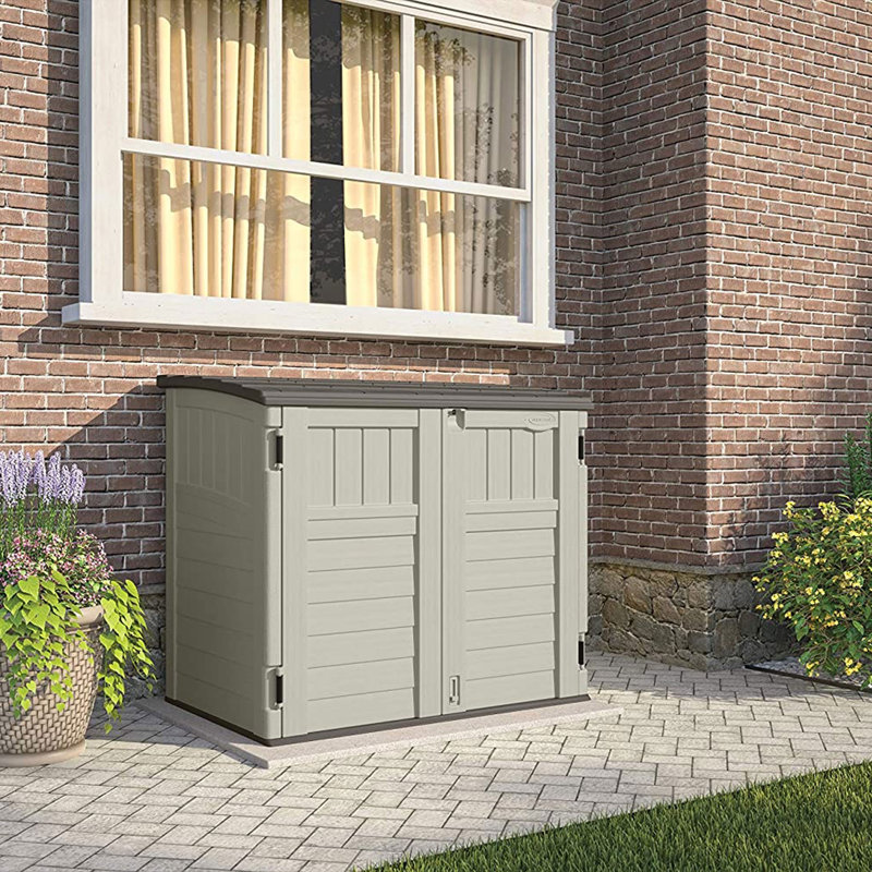 Suncast 34 Cu Ft Vanilla Resin Horizontal Storage Shed