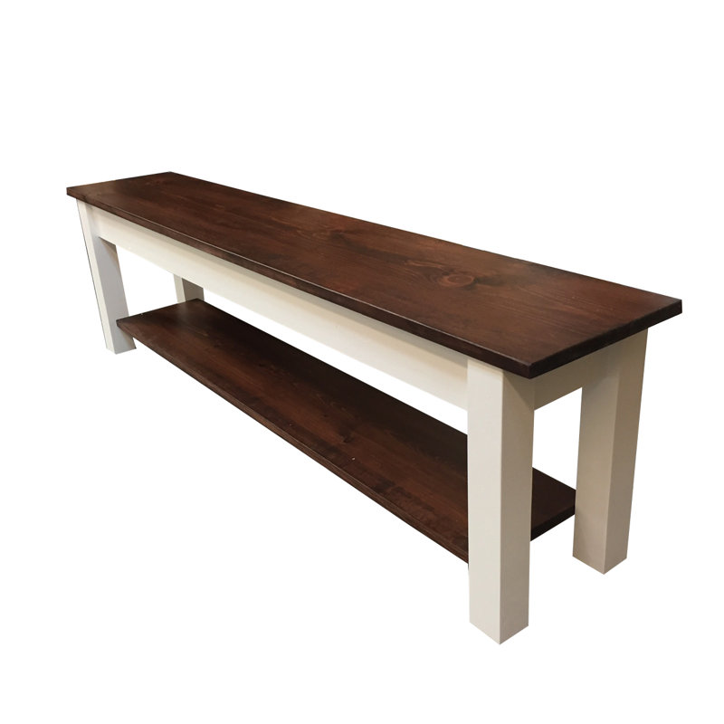 Banc de rangement pour chaussures en bois massif Teri, H 17 po x l 30 po x p 12 po