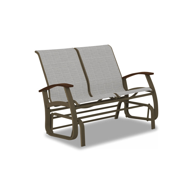 Belle Isle Outdoor Glider, Textured Beachwood, Kona P10, Aqua
