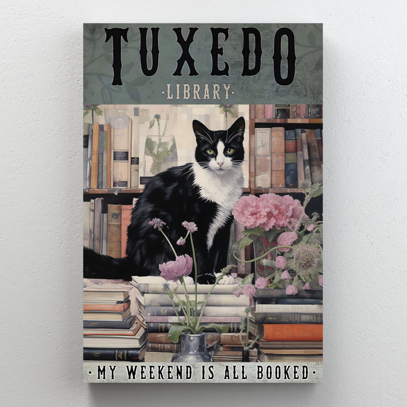 " Tuxedo Library ", 36" H x 24" W x 1.25" D