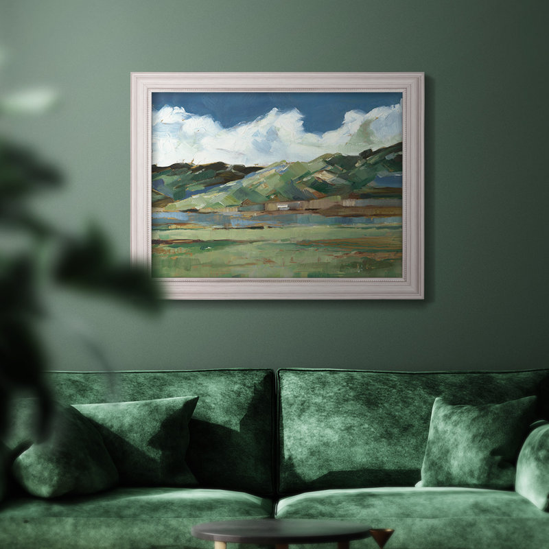 " Western Sky I ", 21" H x 25" W x 2.5" D, Brown Framed Canvas