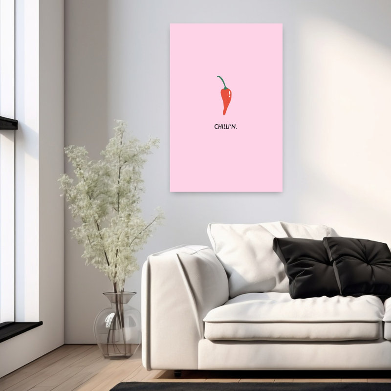 Art mural contemporain abstrait Chillin Chili Pepper, H 36 po x l 24 po