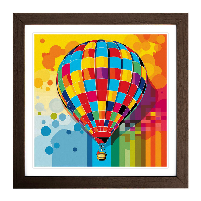 Hot Air Balloon Pop Art - Framed Print, Walnut
