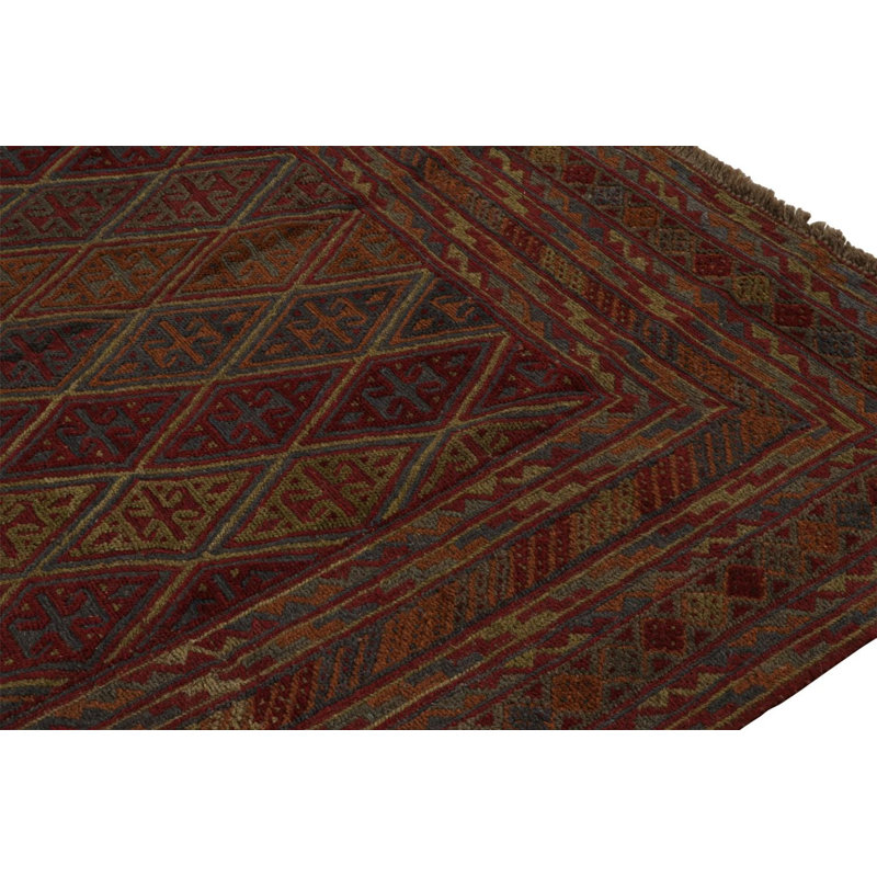 One-of-a-Kind 6'6" x 9' 1950s Area Rug in Red