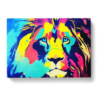 Splashed Lion Vol.6 Abstract - Wrapped Canvas
