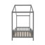 Lit au sol avec auvent - Maison simple, toit en bois gris, structure stable pour assurer votre sommeil-130428386