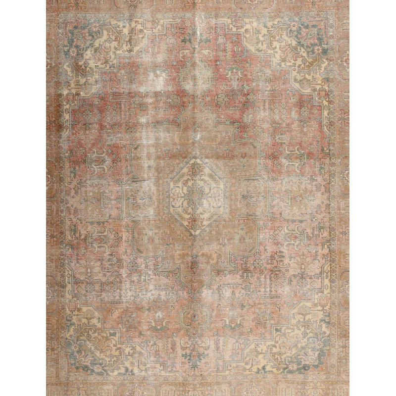 Beige en laine de style oriental keghon/rose clair Tapis décoratif, Rond 6 pi