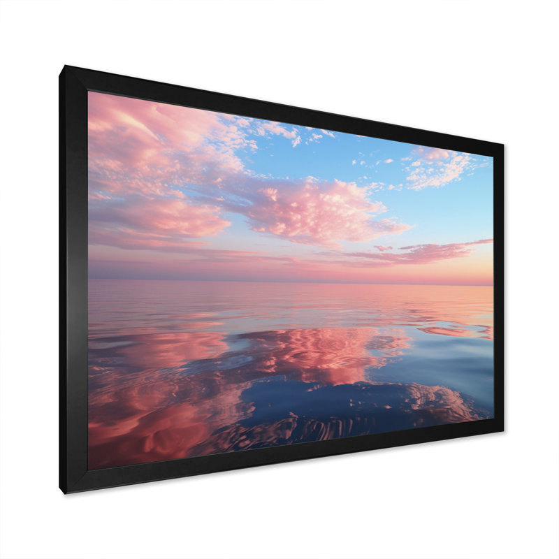 Ciel sérénité sur toile, H 16 po x l 32 po x P 1 po, Cadre simple noir