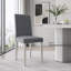 Ensemble de 4 chaises de salle à manger en tissu gris argenté-858524714