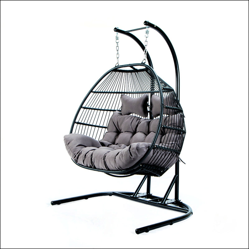 FOLDING DOUBLE SWING CHAIR W/CUSHION