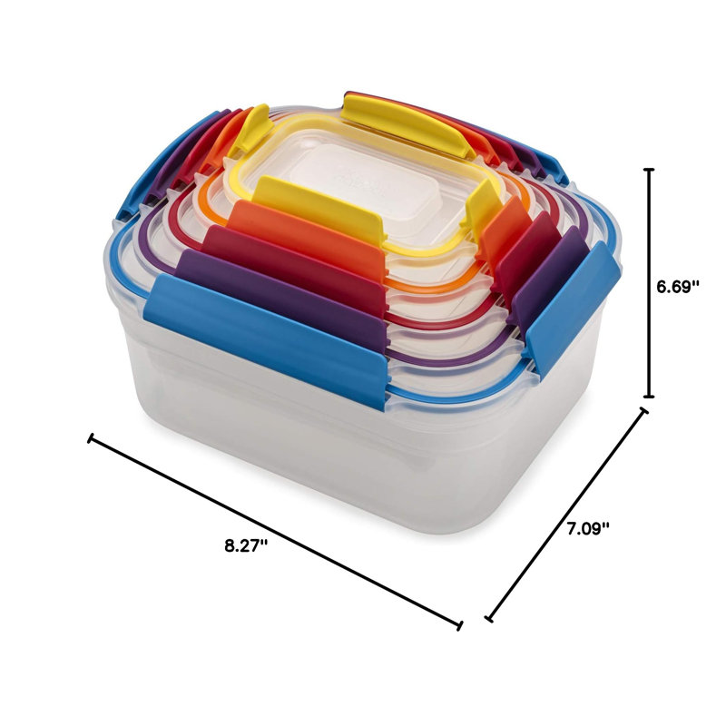 Multicolor BPA-Free Plastic Nesting Food Storage Container Set