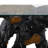 Rocton Black Teak Wood Live Edge Tree Stump Console Table with Clear Glass Top 49" x 16" x 32"