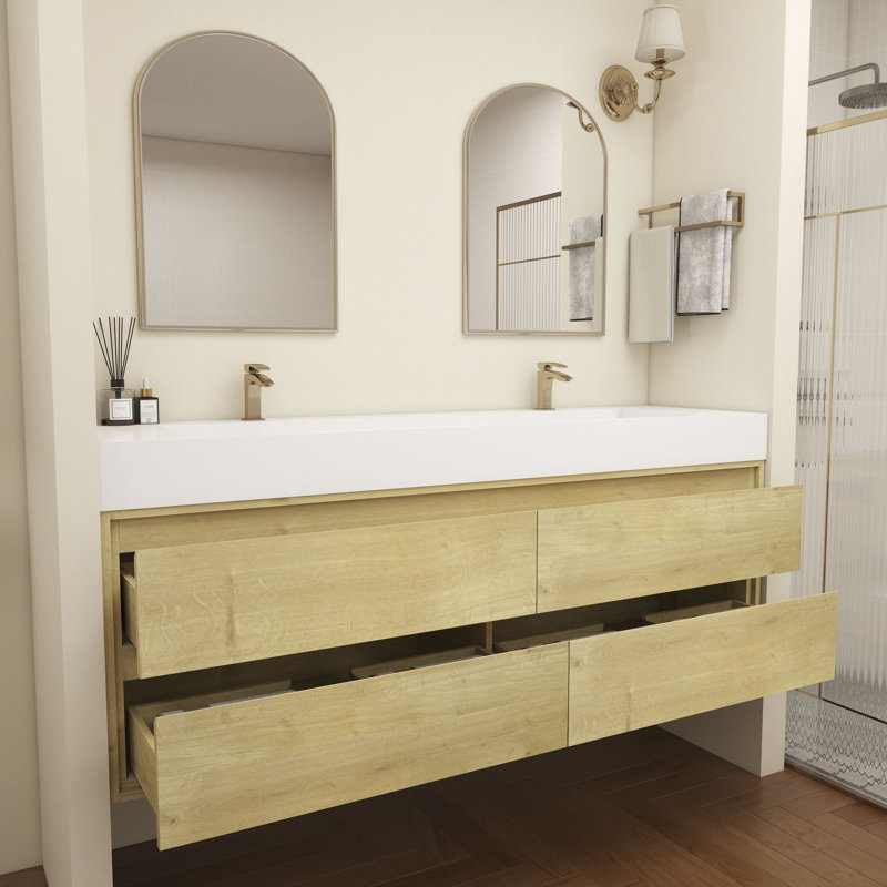 Base de meuble-lavabo Victoria seulement, Chêne clair