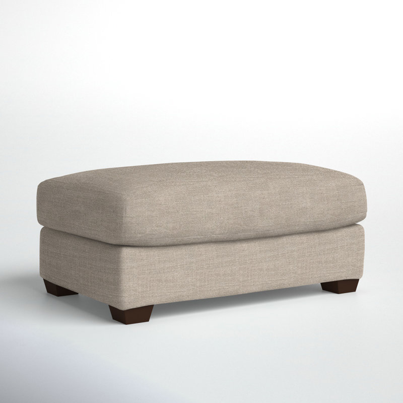 Rhodes Upholstered Ottoman, Conversation Ivory Basketweave
