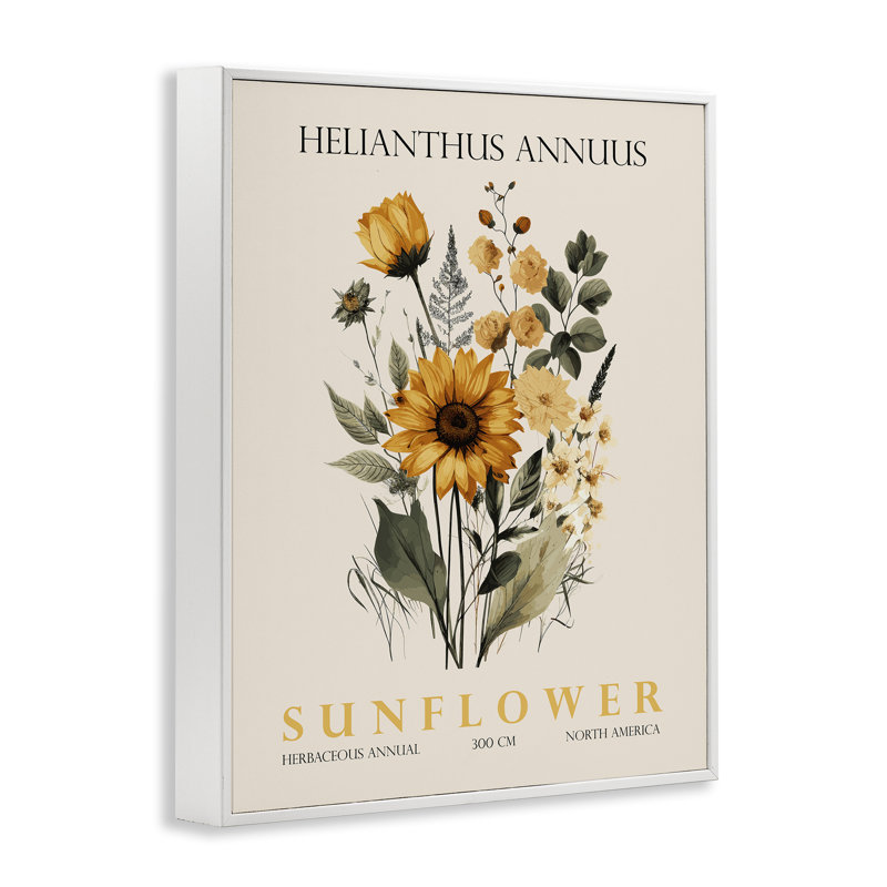 Giclée encadrée de tournesol naturel, conception par Christopher Giampietro, H 14 po x l 11 po
