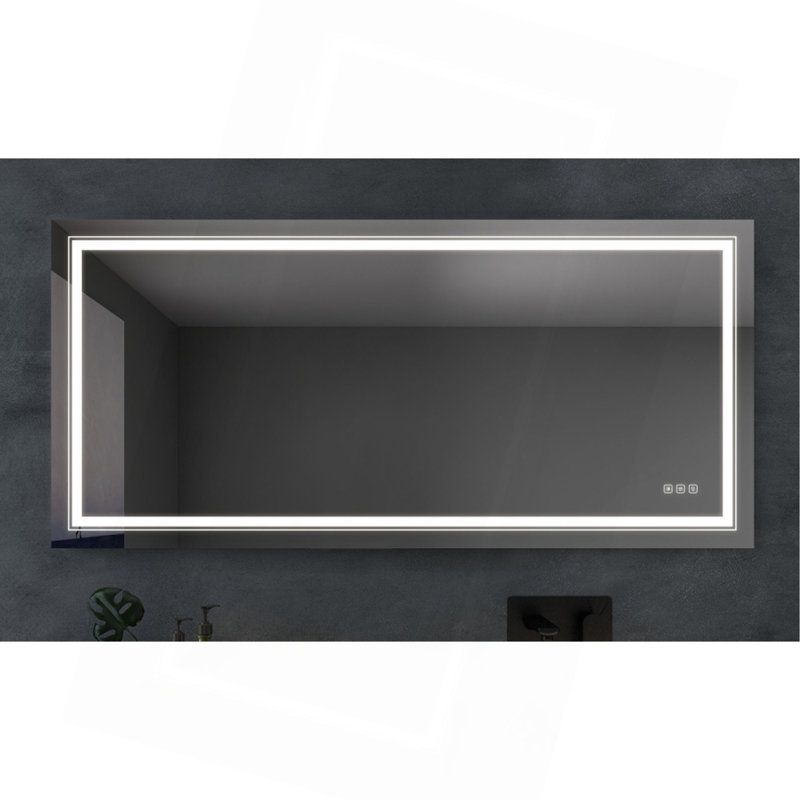 Miroir de salle de bain anti-buée avec bouton