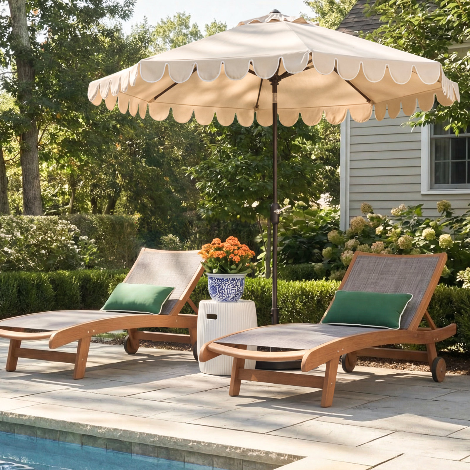 Delphi 27" Eucalyptus Patio Chaise Lounge Set