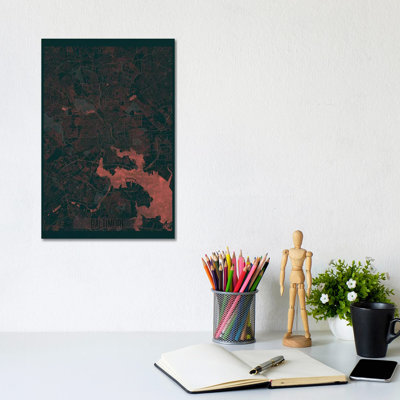 Baltimore Infrared Urban Blueprint Map by Hubert Roguski - Wrapped Canvas Gallery-Wrapped Canvas Giclée