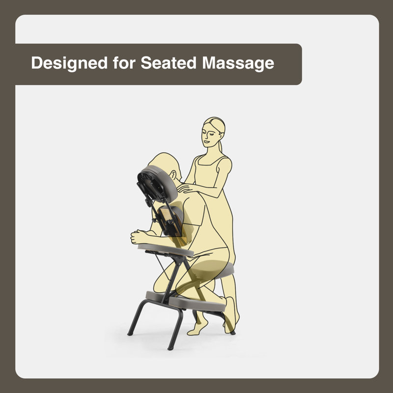  Fauteuil de massage portatif pliable en aluminium léger avec sac à dos 402 Keanu (gris), Gray