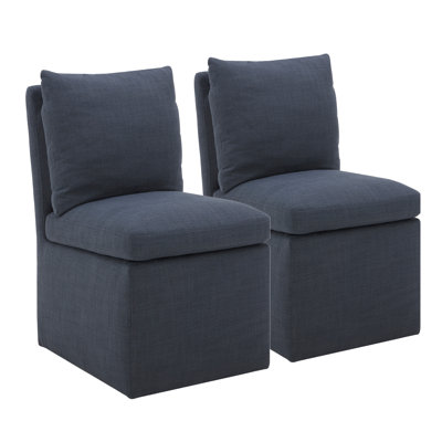 Chaise d'appoint rembourrée à roulettes Alayaa