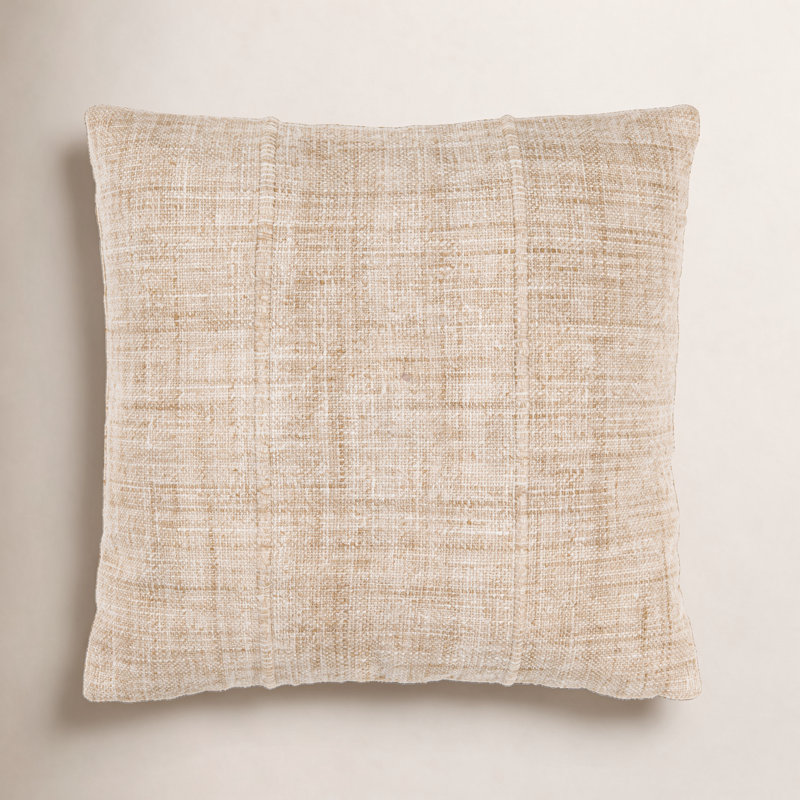 Zeppelin Recycled PET Yarn Reversible Throw Pillow, 18"H x 18"W, Pillow Cover Only - No Insert, Natural