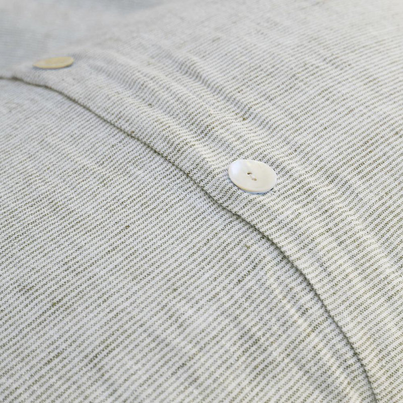 Logan Navy/Olive/Terra Cotta/Charcoal Linen Piece Sham, Euro, Olive